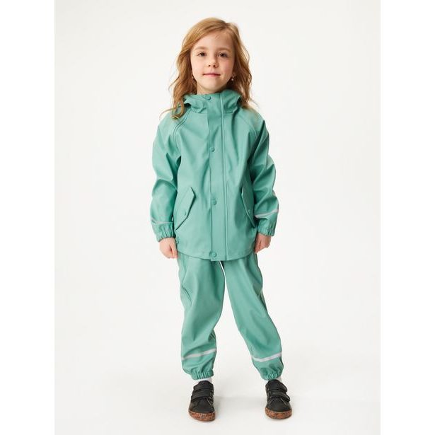 Unuo Dětská nepromokavá bunda bez zateplení, Zelená