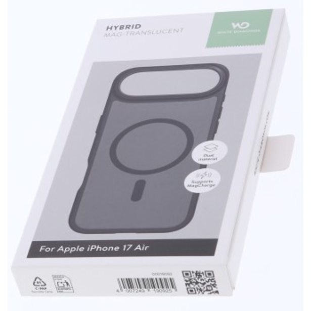 White Diamonds Hybrid Case, kryt pro Apple iPhone Air, magnetický, matný, poloprůhledný černý