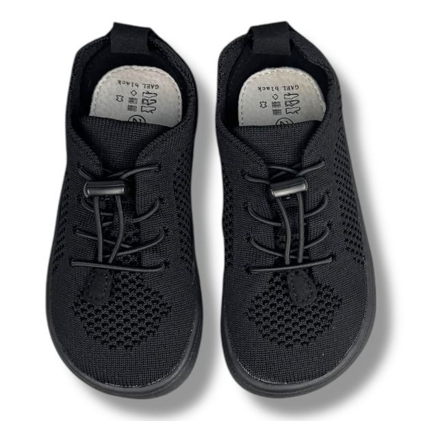 Dětská plátěná obuv BAREFOOT Protetika - černé