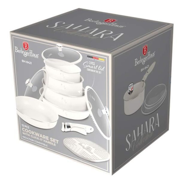BERLINGERHAUS Sada nádobí s titanovým povrchem 13 ks Sahara Marble Collection BH-8421