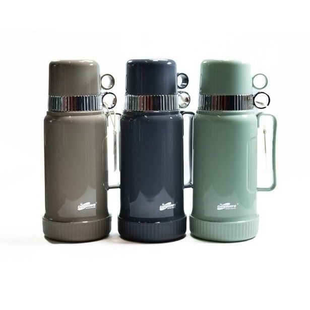 termokonvice 1,0l, 3BARVY (BS-100G), 2šálky, plast/sklo