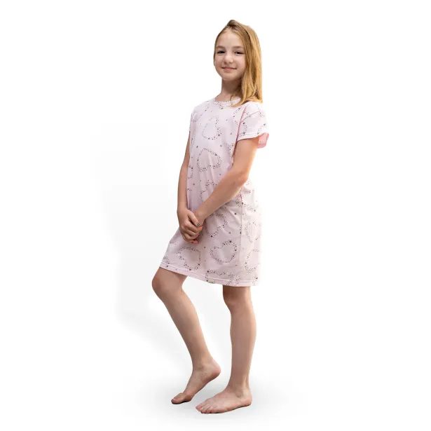 ESITO Dívčí noční košile Hvězdné srdce - růžová