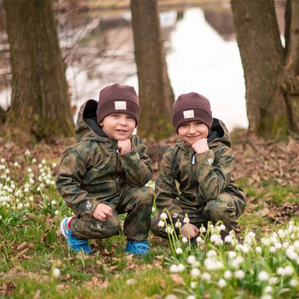 ESITO Dětská softshellová bunda DUO Forest - hnědá