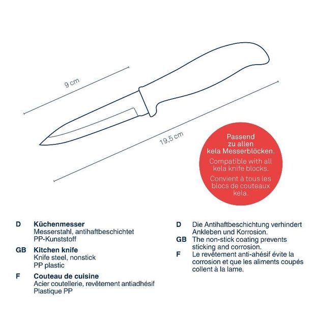 KELA Kuchyňský nůž Acida nerez černý 19,5cm KL-11408