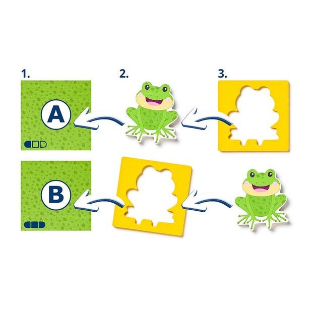 WOODY Puzzle se zvířátky, tvary-barva