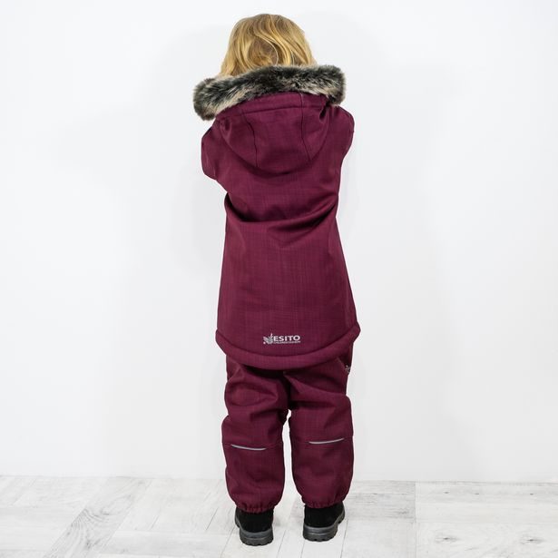 ESITO Dívčí zimní softshellový kabát s beránkem Fuchsie - fuchsie / 86