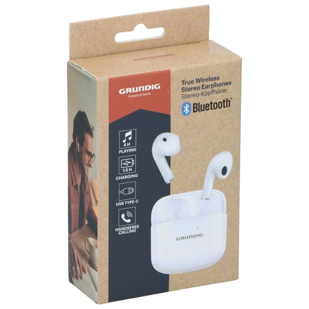 GRUNDIG Bezdrátová bluetooth sluchátka GRUNDIG bílá ED-242661bila