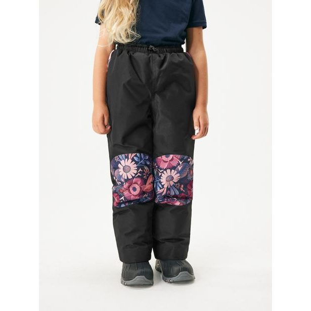 Unuo Dětské zimní rostoucí oteplovačky Polar, Černá, Kouzelné květiny