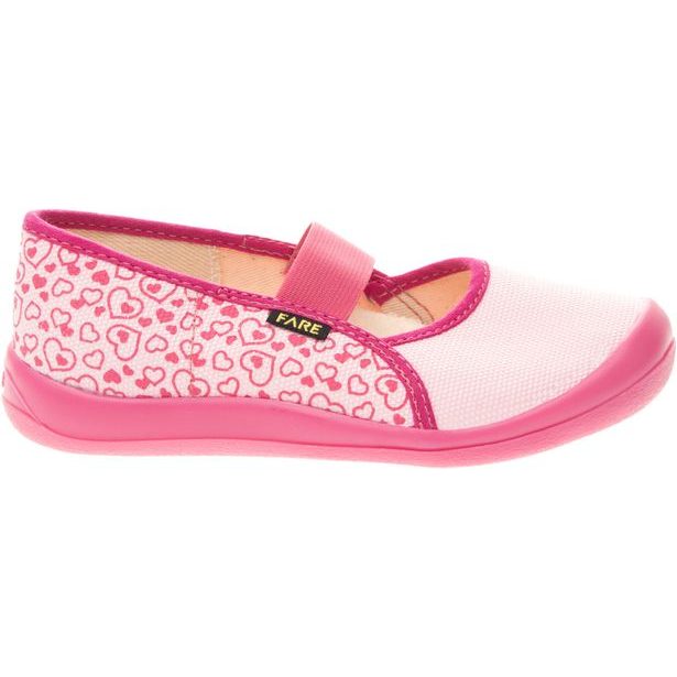 Dívčí domácí baleríny Fare - Srdíčka růžová