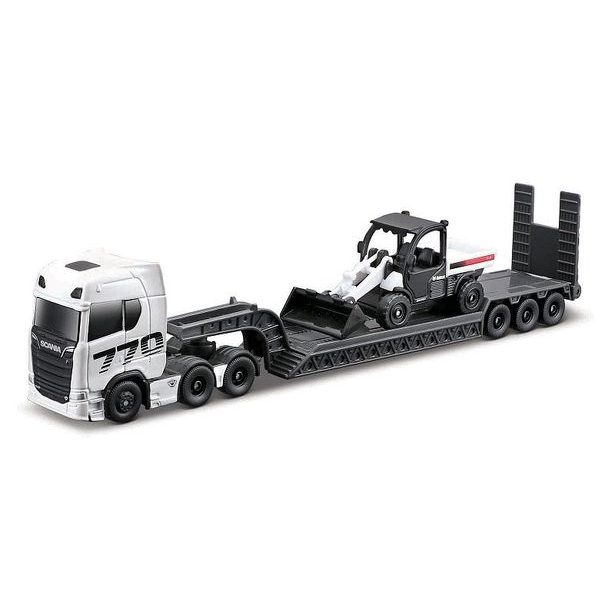 Maisto Maisto - Mini pracovní stroje, Sada velkého tahače, Scania 770S with Toolcat 5600 + Bucket