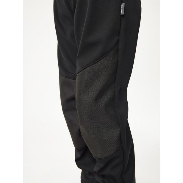 Unuo, Dětské softshellové kalhoty s fleecem pružné Flexi, Černá, Černá