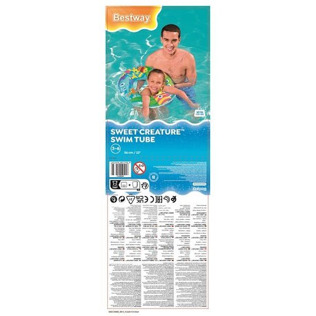 Nafukovací kruh Designer, 56cm – mix 2 druhy (ryby, včelka)