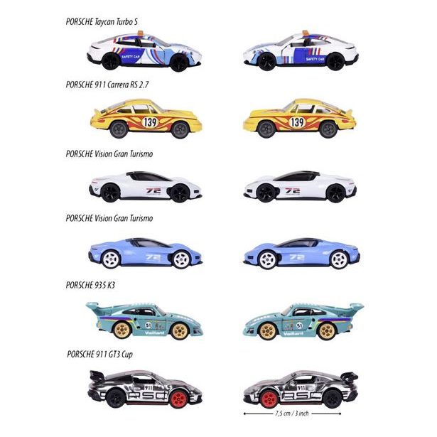 Autíčko Porsche Motorsport Deluxe, 5 druhů