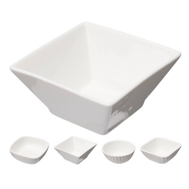 SIAKI Miska na pochutiny porcelán sada 6 ks čtverec KO-798000250ctve