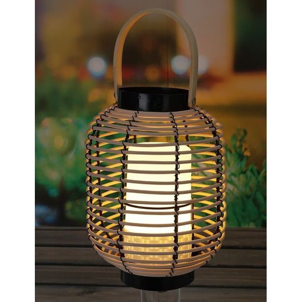PROGARDEN Venkovní lucerna s LED svíčkou ratanová 24 cm KO-AF5000710