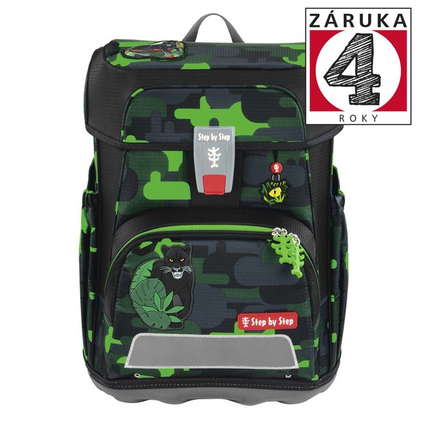 Školní aktovka Step by Step CLOUD, Black Cat Chiko - 5 dílný set, AGR certifikát