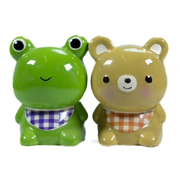 pokladnička ŽABKA, MEDVÍDEK, 7,5x7,5x11cm, keramika