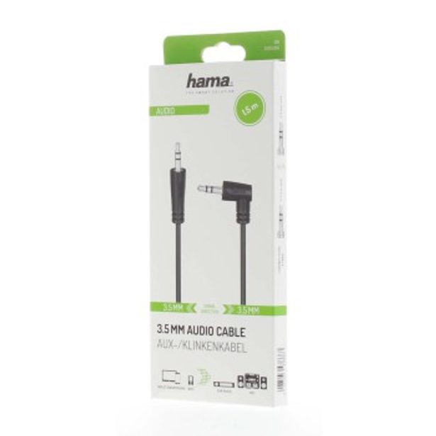 Hama audio kabel jack 3,5 mm, 1,5 m, kolmý konektor