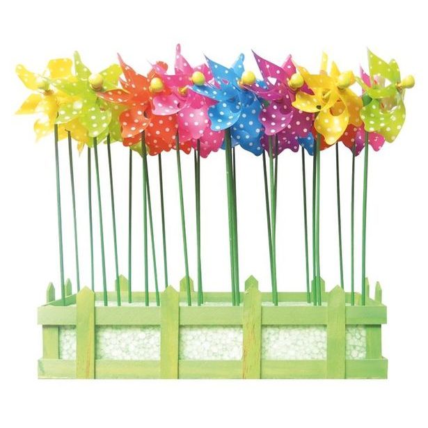 zápich Větrník 9cm, PUNTÍKY pvc+dřevo, dekorace