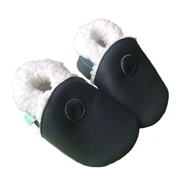 Hopi Hop Barefoot kožené zimní capáčky - antracit