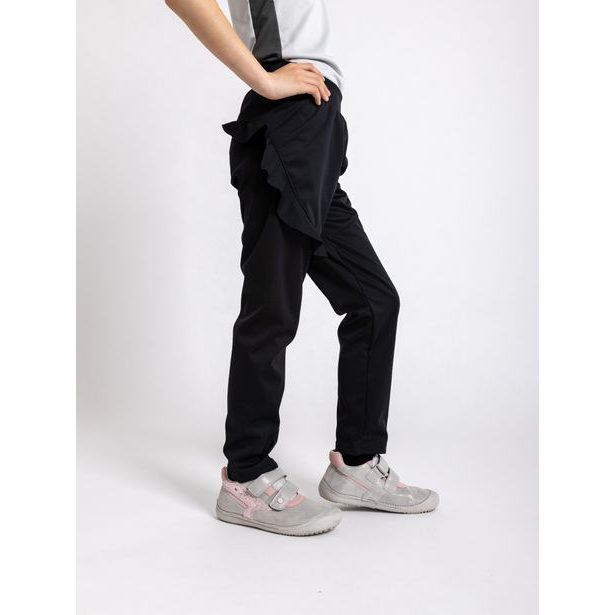 Unuo, Dětské softshellové kalhoty s fleecem pružné Fantasy, Černá