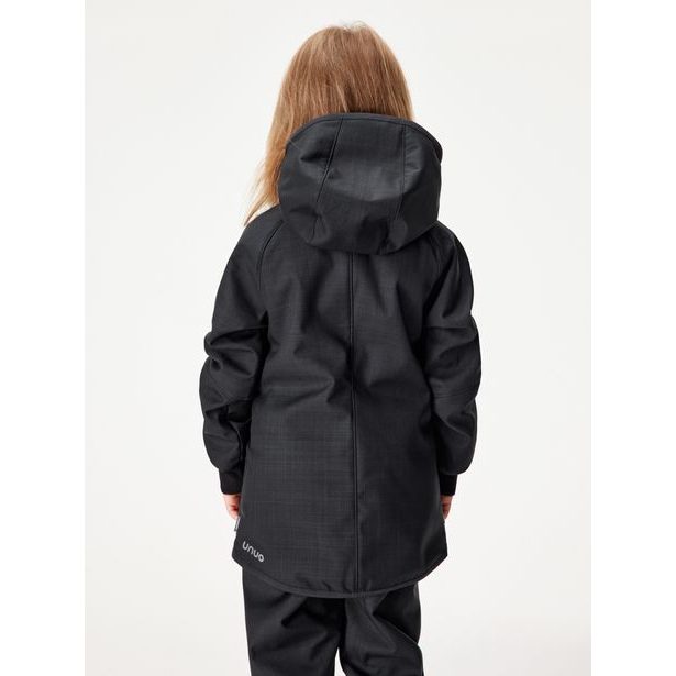 Unuo, Dětská softshellová bunda s beránkem, Černá Žíhaná