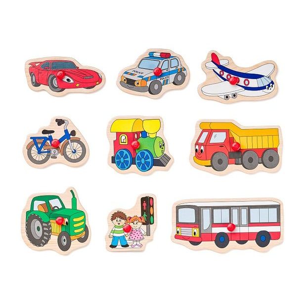 Puzzle na desce - Dopravní prostředky