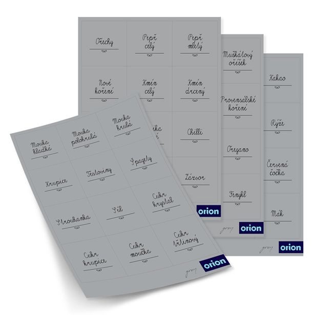 Samolepky na dózy GREY