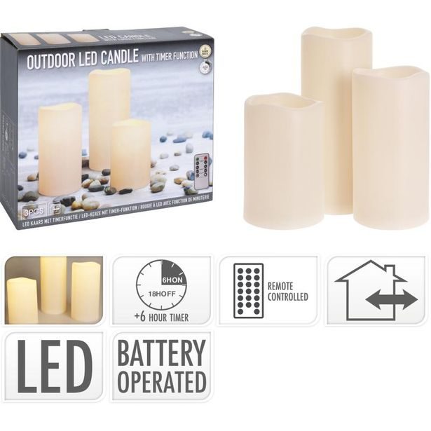 HOMESTYLING LED svíčka sada 3 ks s ovládáním KO-AX2100150