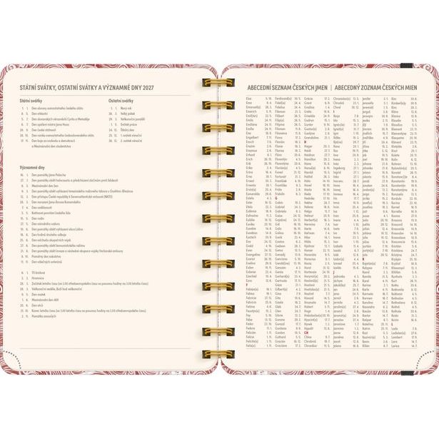 NOTIQUE Spirálový 18měsíční diář Petito – Mraky 2026/2027, 13 x 18 cm