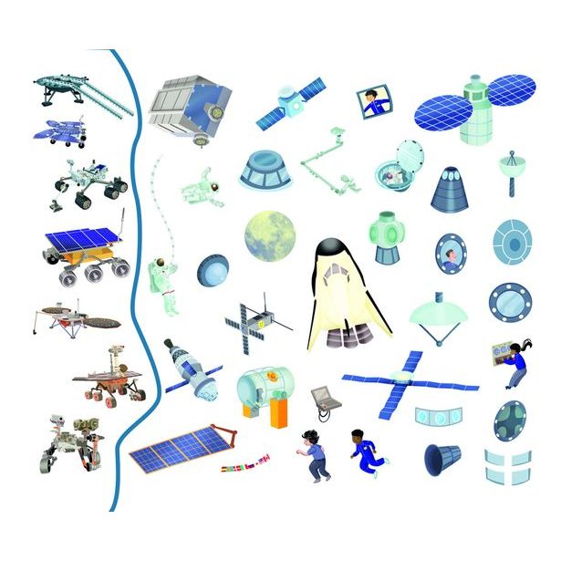 Čti a nalepuj – VE VESMÍRU, kniha se samolepkami