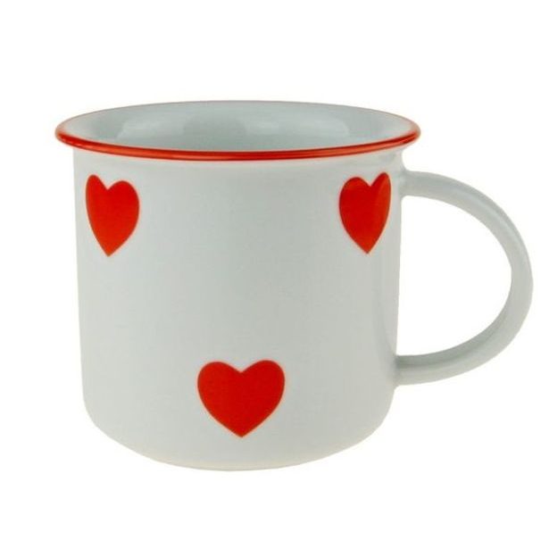 hrnek 250ml TINA - ČERV.SRDÍČKA, čes.porcelán