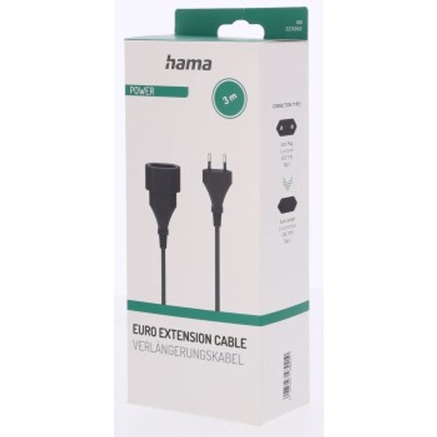 Hama prodlužovací napájecí kabel, euro vidlice, 3 m