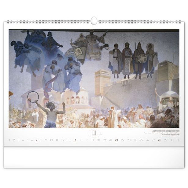 NOTIQUE Nástěnný kalendář Slovanská epopej – Alfons Mucha 2027, 48 x 33 cm