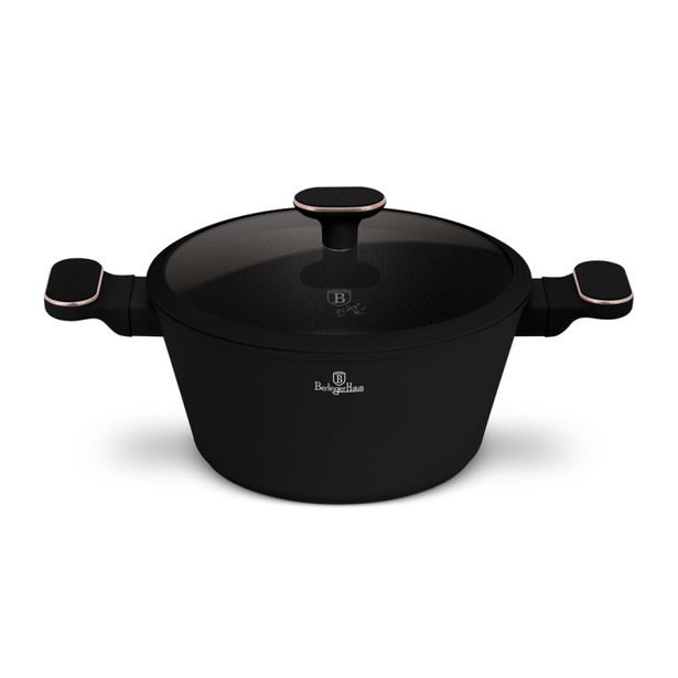 BERLINGERHAUS Kastrol s titanovým povrchem a poklicí 24 cm Black Rose Collection BH-8358