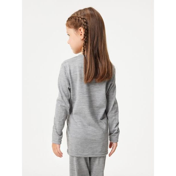 Dětské merino triko s dlouhým rukávem, Šedá