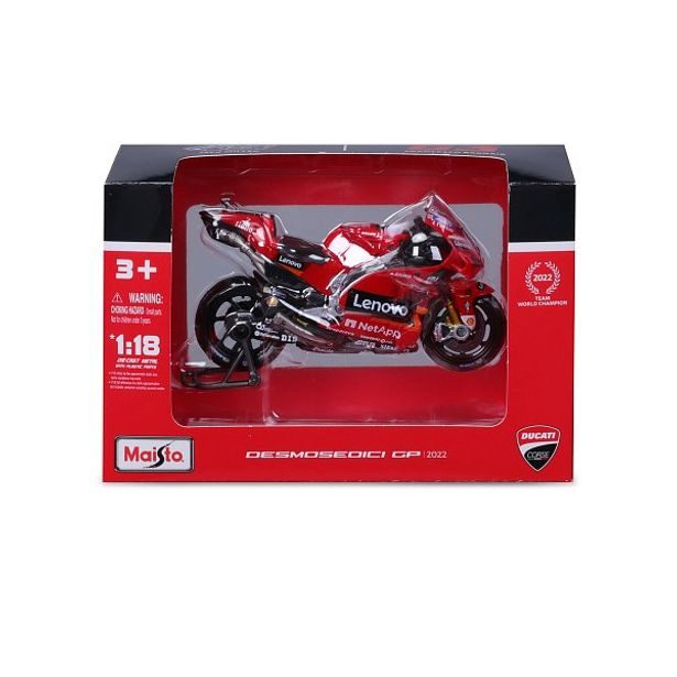 Maisto Maisto - Motocykl, Ducati Lenovo Team 2022, assort (63 Francesco Bagnaia+43 Jakc Miller), 1:18