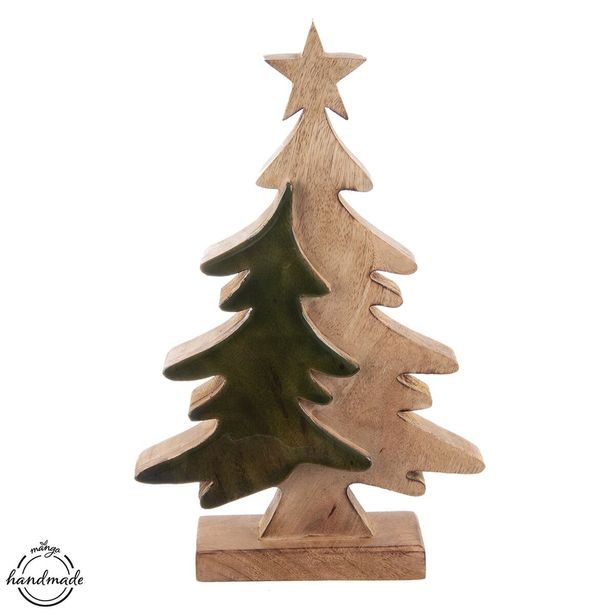 O Dekorace strom dřevo MANGO v. 47 cm