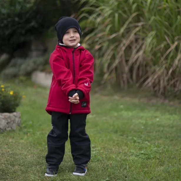 ESITO Dětská zimní softshellová bunda s beránkem Red