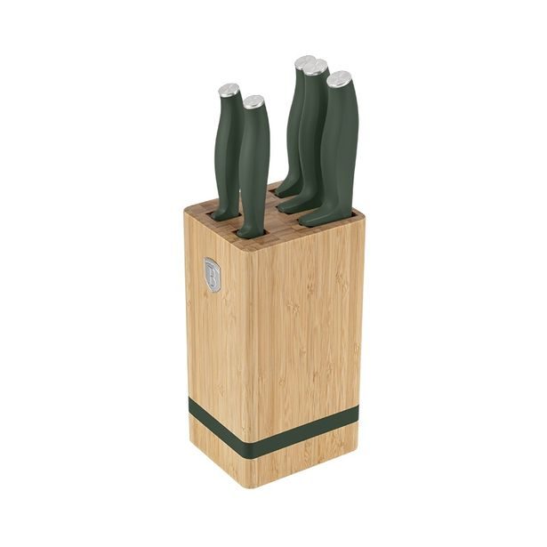 BERLINGERHAUS Sada nožů se stojanem BAMBOO 6 ks Matte Green Collection BH-2751