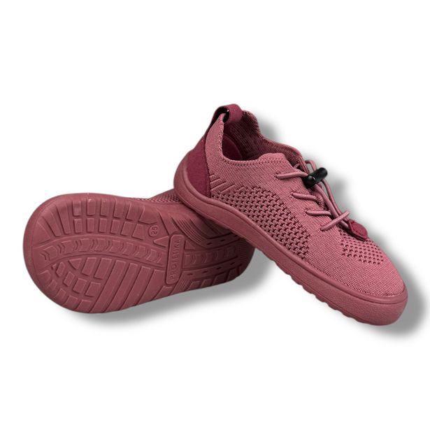 Dětská plátěná obuv BAREFOOT Protetika - bordo