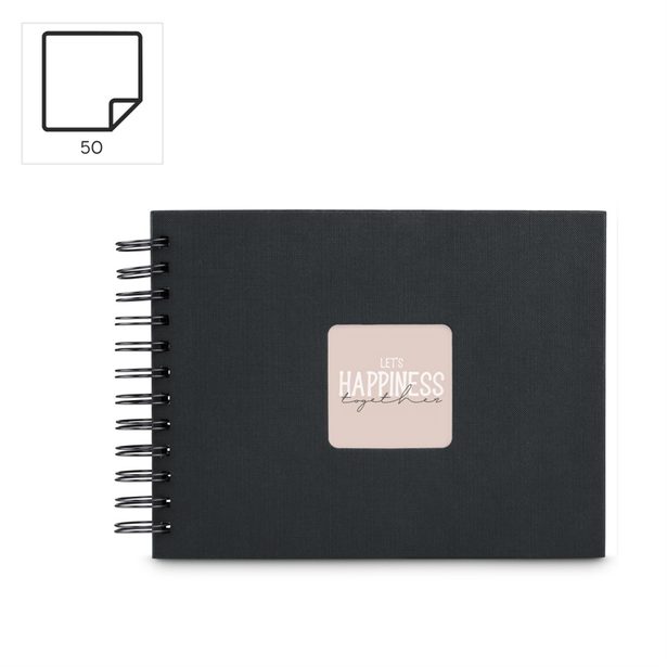 Hama album klasické spirálové FINE ART 24x17 cm, 50 stran, nová černá, černé listy