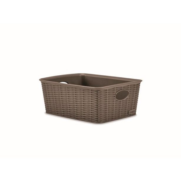 košík 25x19,5x10cm, mocca ELEG.-M high, im.ratan