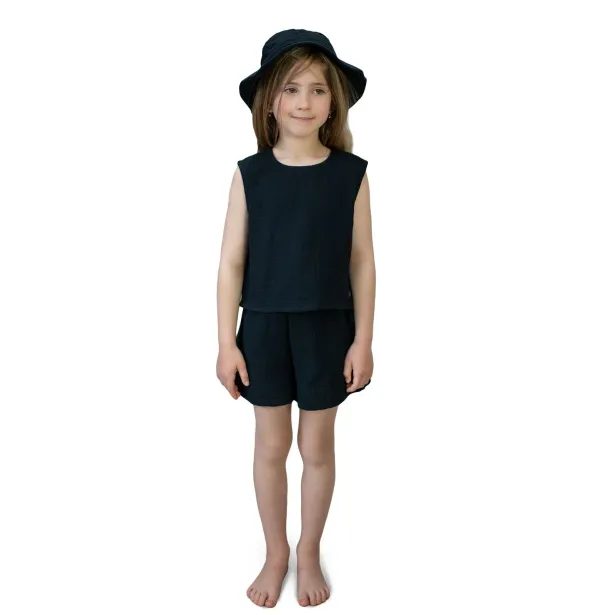 ESITO | Dívčí mušelínový set Lucka Black - černá / 74