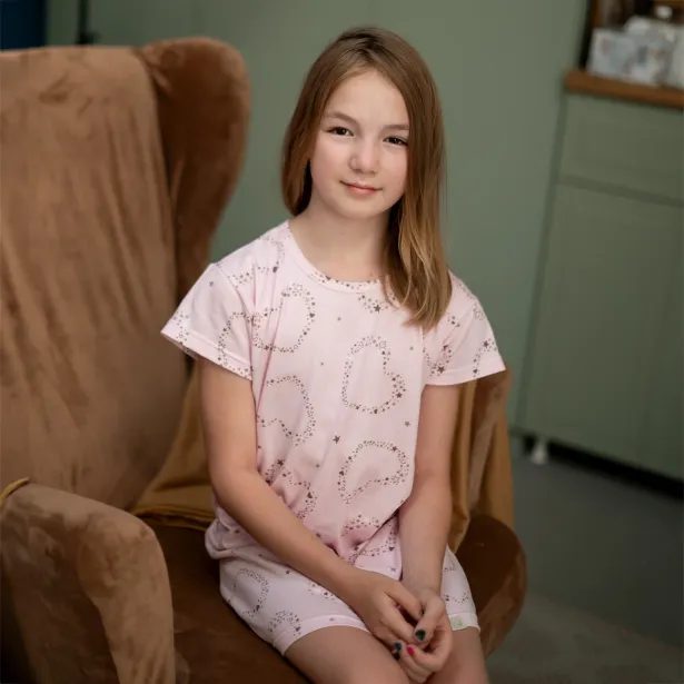 ESITO Dívčí noční košile Hvězdné srdce - růžová