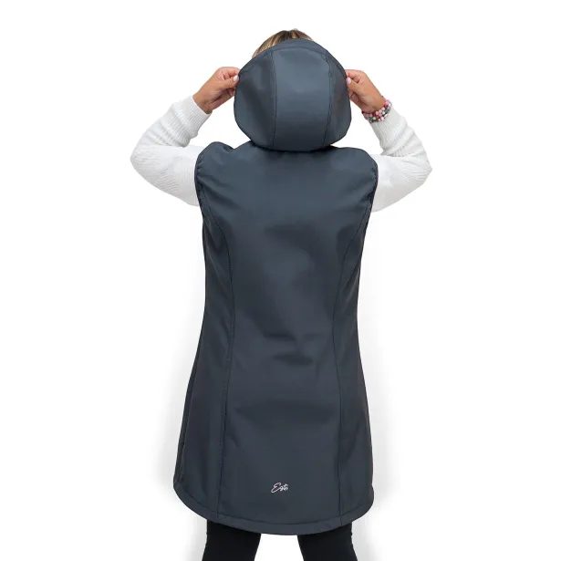 ESITO Dámská dlouhá softshellová vesta Grey - šedá