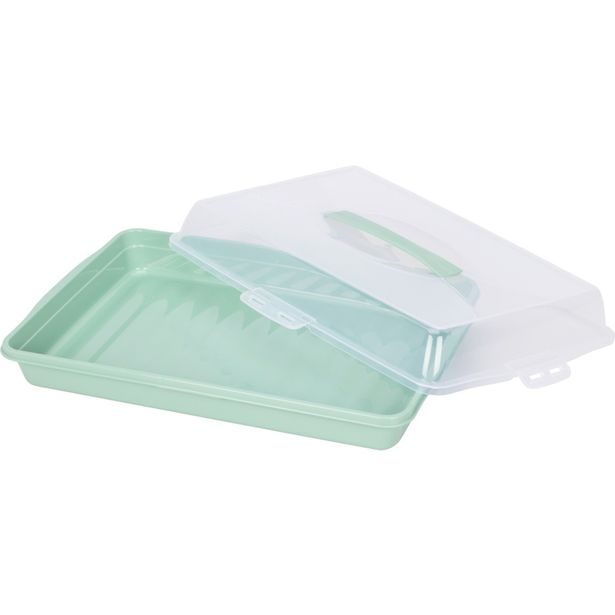EXCELLENT HOUSEWARE Plastový servírovací tác s víkem 44 x 31 cm zelená KO-022000230zele