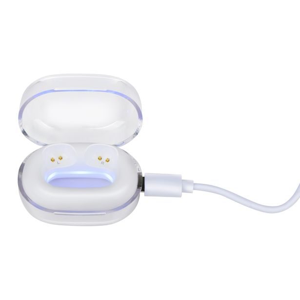 GRUNDIG Bezdrátová bluetooth sluchátka GRUNDIG s průhledným pouzdrem 200mAh bílá ED-233324