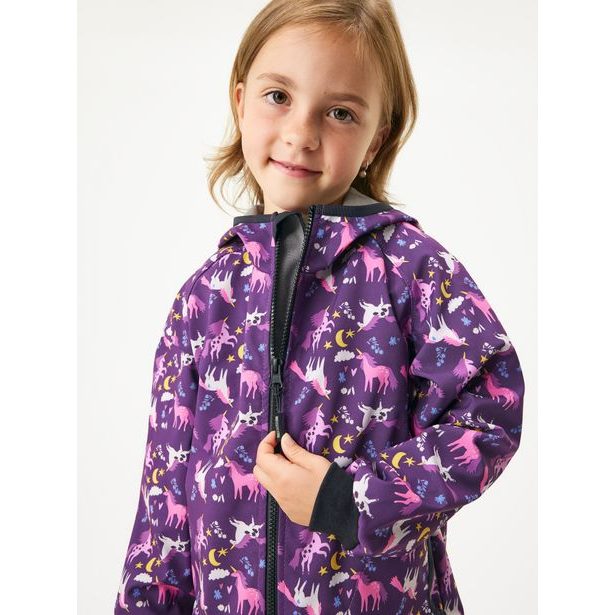Unuo Dětská softshellová bunda s fleecem Basic, Jednorožci