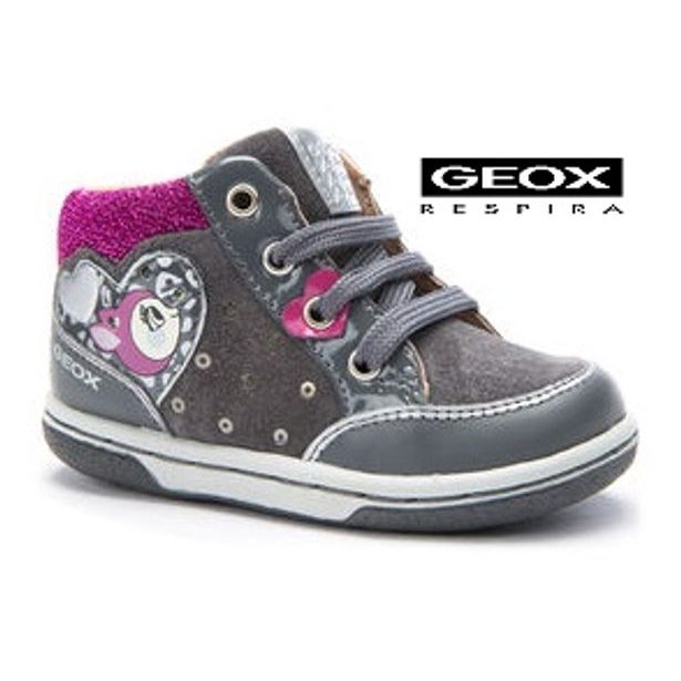 Dětské boty GEOX BABY FLICK GIRL DK GREY/FUCHSIA